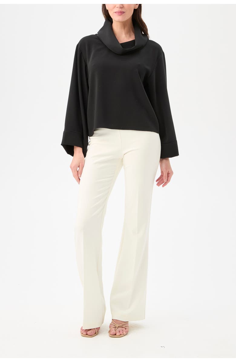 Trina Turk Staged Folded Neckline Top, Alternate, color, Black