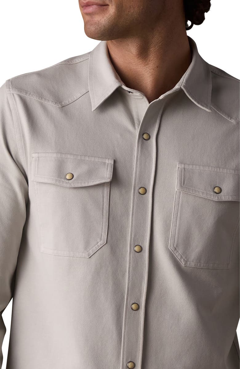 The Normal Brand Tentoma Cotton Stretch Twill Snap-Up Western Shirt, Alternate, color, Dawn Blue