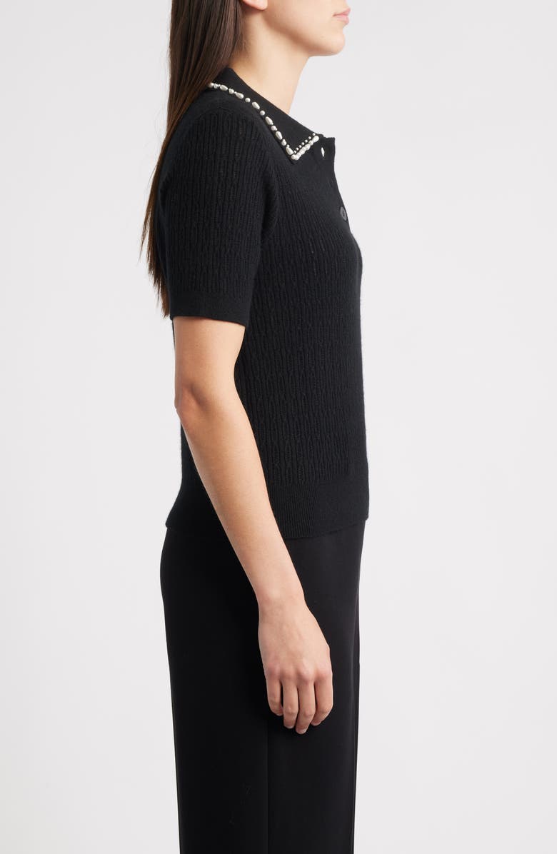 Elie Tahari The Stevie Cashmere Polo Sweater, Alternate, color, Noir