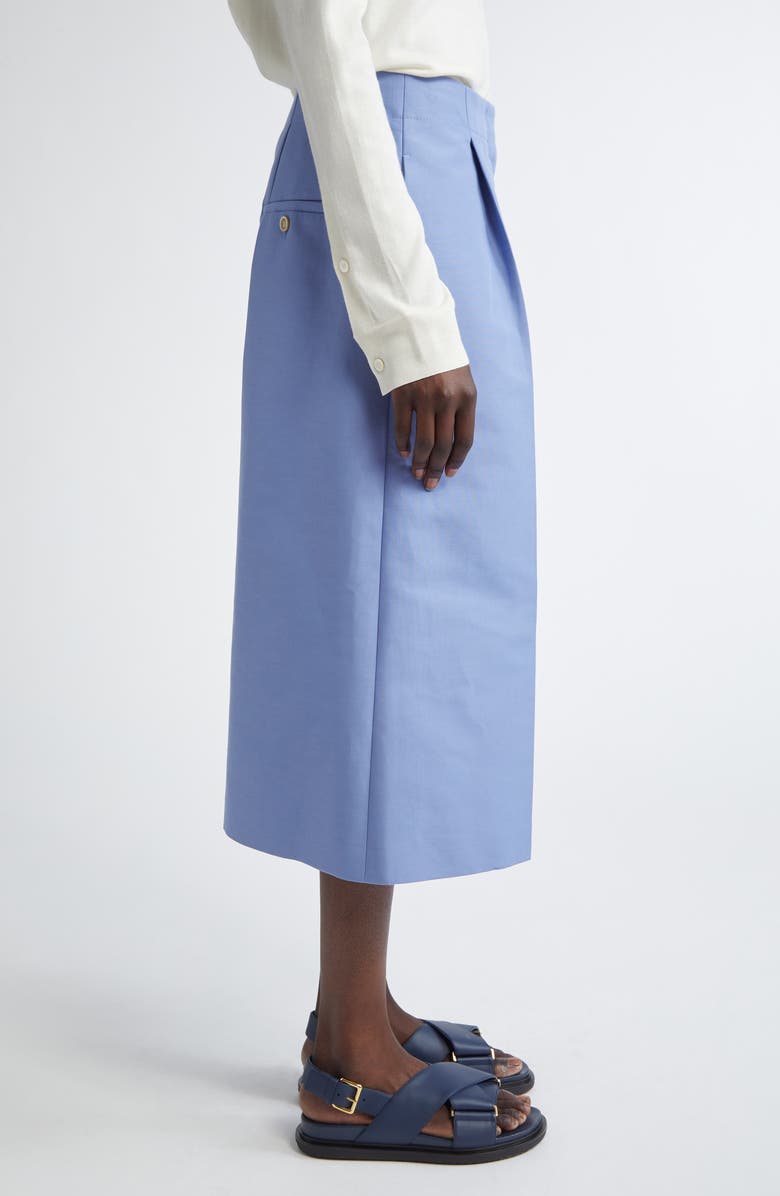 Marni Pleated High Waist Wide Leg Virgin Wool Crop Trousers, Alternate, color, 