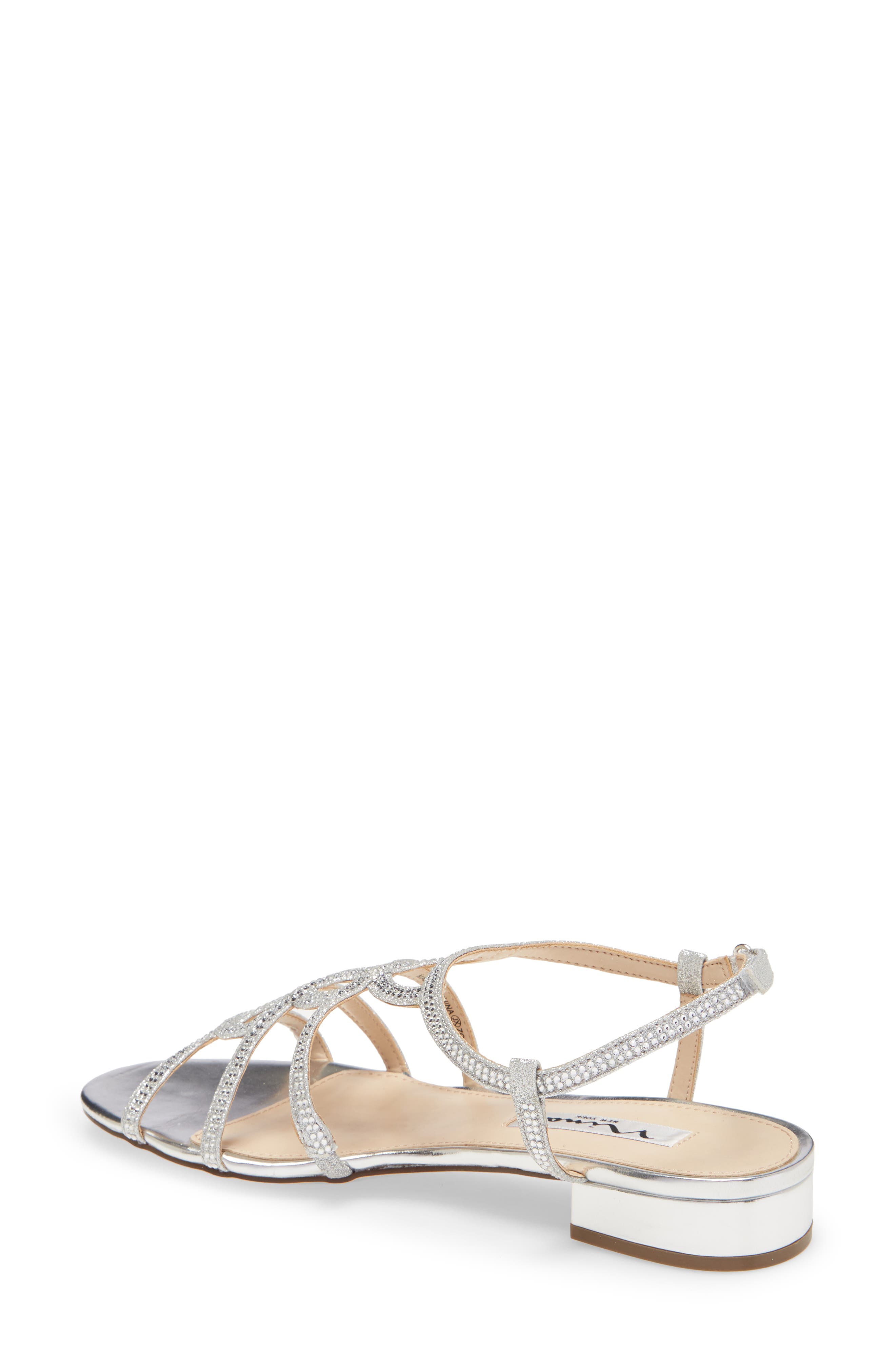 Nina Stefan Crystal Embellished Slingback Sandal, Alternate, color, 