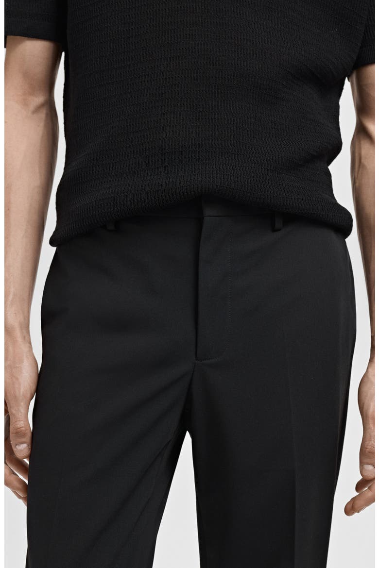 Slim Fit Flat Front Pants, Alternate, color, BLACK