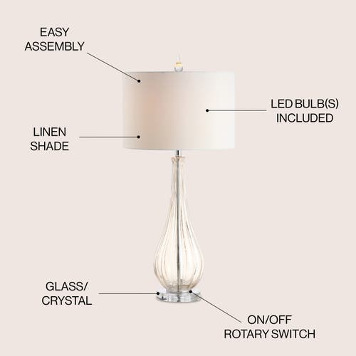 Jonathan Y Dew Drop 32.75" Glass/crystal Led Table Lamp In Champagne