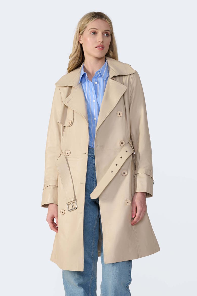 Soho Leather Jacket, Alternate, color, Beige