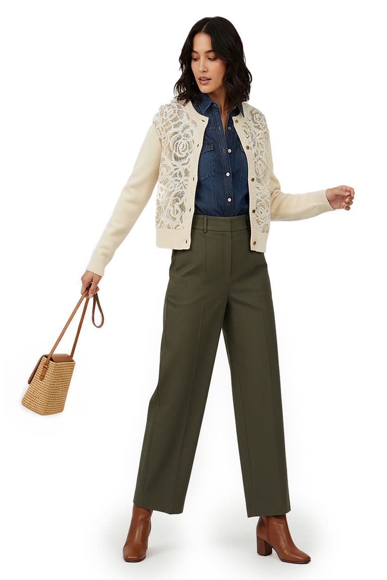 Flora Sketch Cardigan, Alternate, color, IVORY