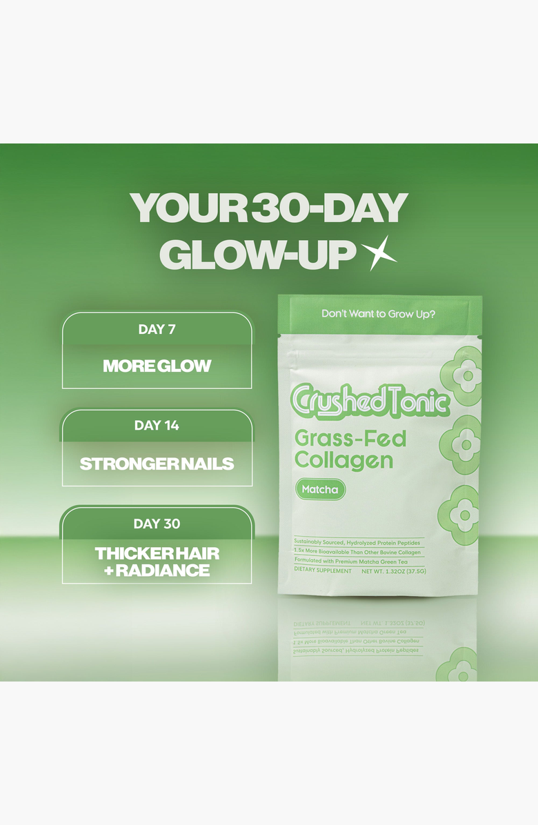 CRUSHED TONIC Matcha Marine Collagen Supplement, Alternate, color, 1 Pouch (15 Servings)