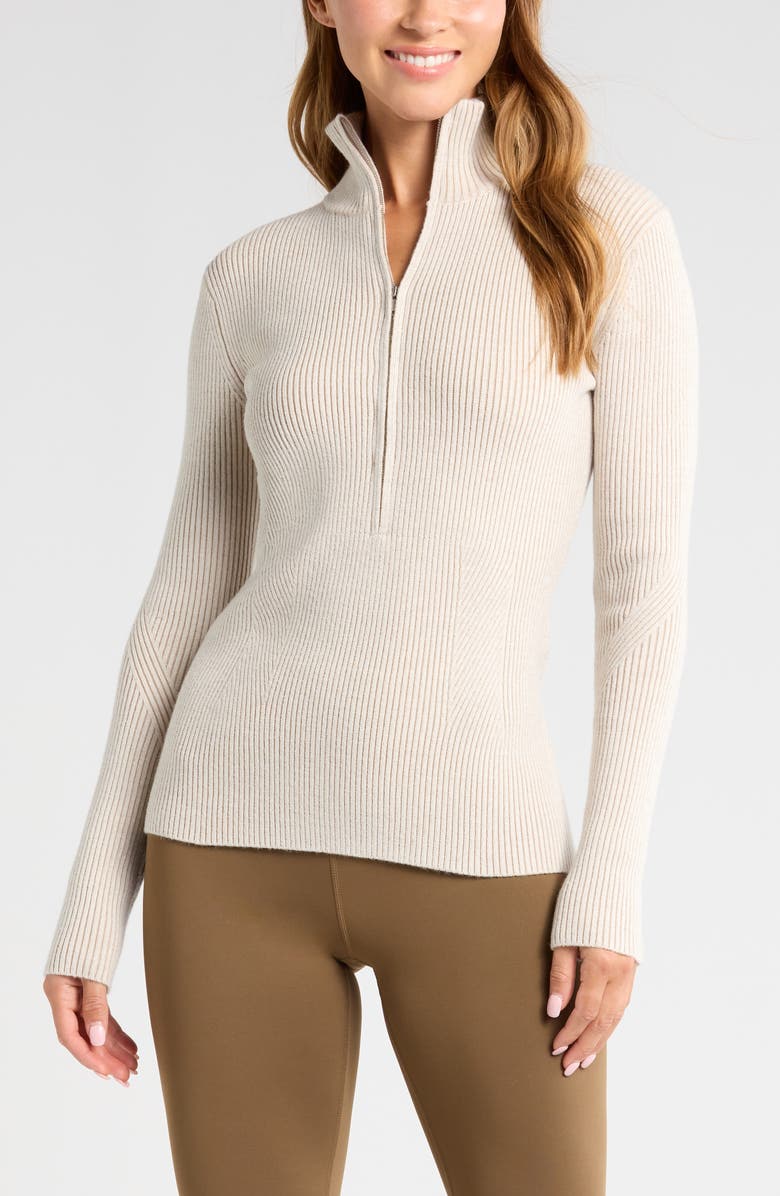 Zella Après Ski Half Zip Rib Sweater | Nordstrom