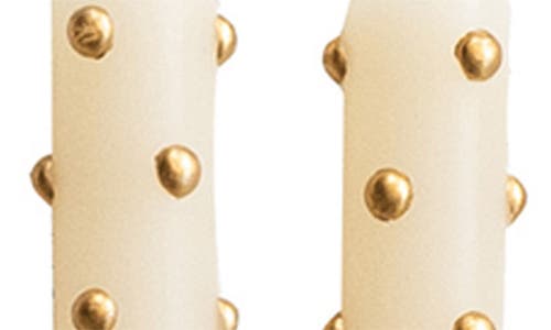 Creative Co-op Set Of 2 Dot Taper Candles In Neutral