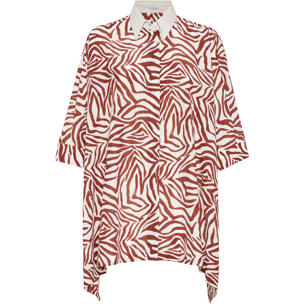 Brunello Cucinelli Print Shirt In Red