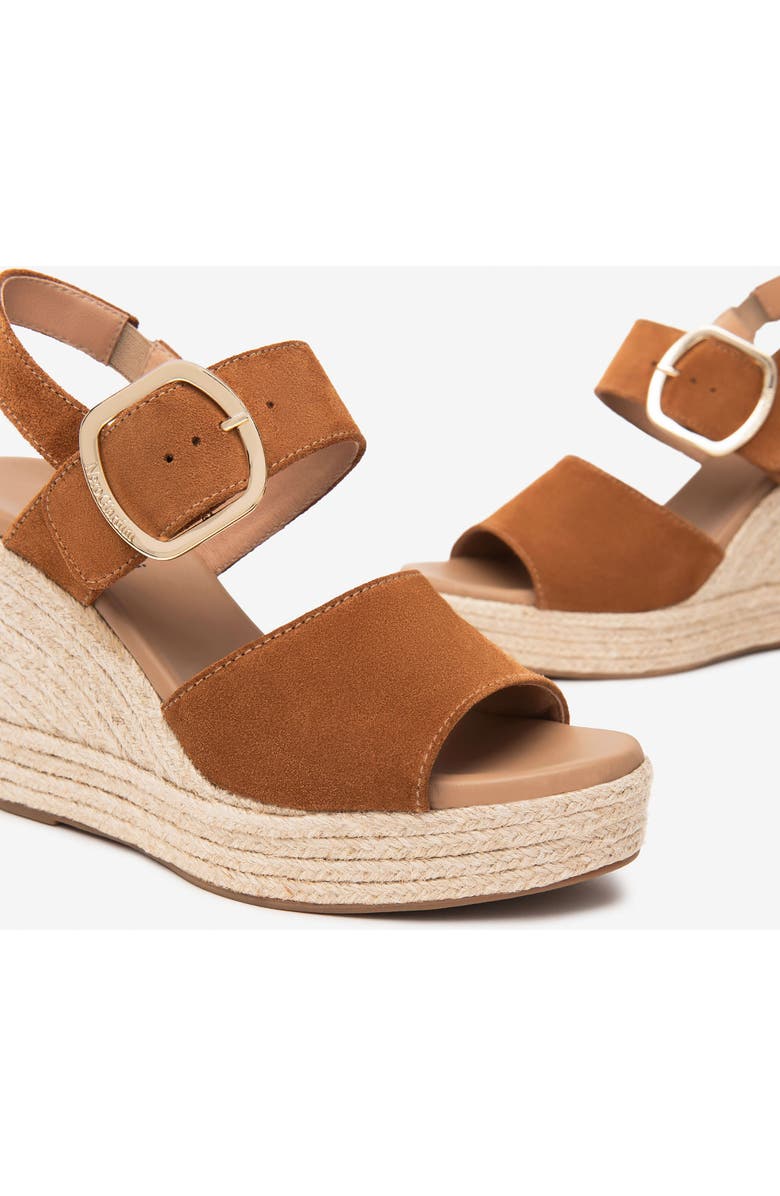 NeroGiardini Slingback Espadrille Platform Wedge Sandal, Alternate, color, Tobacco