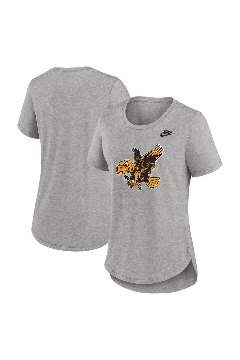 Women's Nike Heather Gray Iowa Hawkeyes Legacy Tri-Blend T-Shirt, Alternate, color, Heather Gray