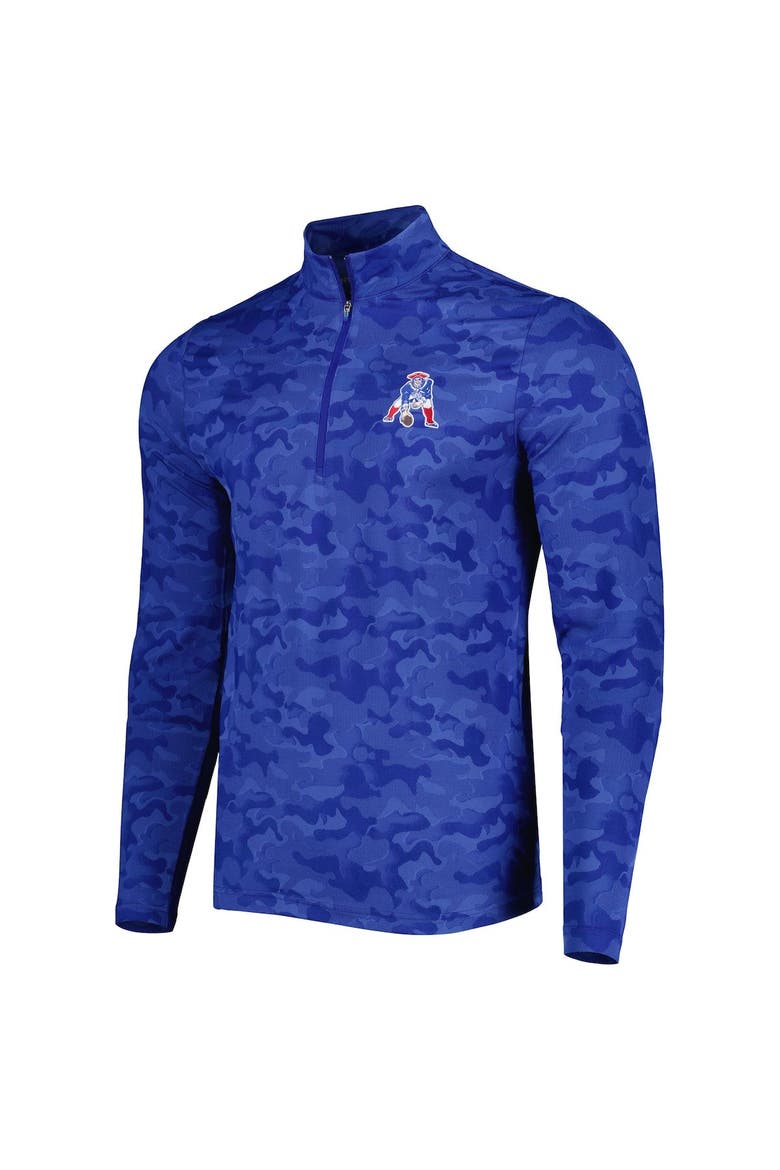 Men's Antigua Royal New England Patriots Brigade Throwback Quarter-Zip Top, Alternate, color, Royal