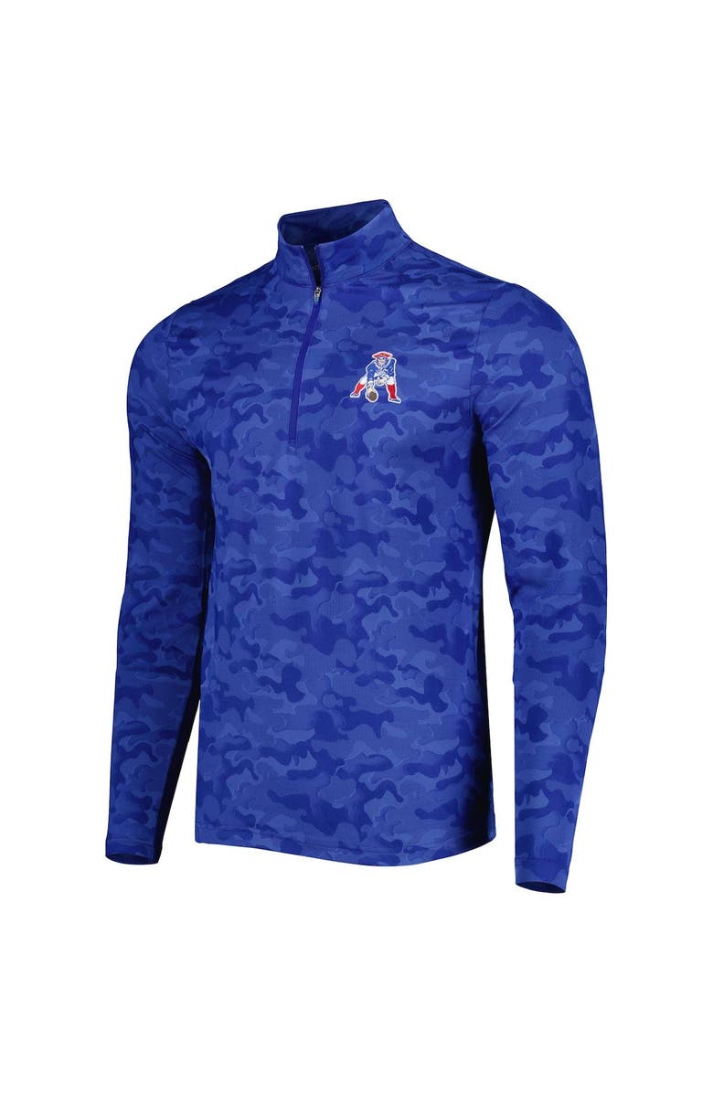 ANTIGUA Men's Antigua Royal New England Patriots Brigade Throwback Quarter-Zip Top, Alternate, color, Royal