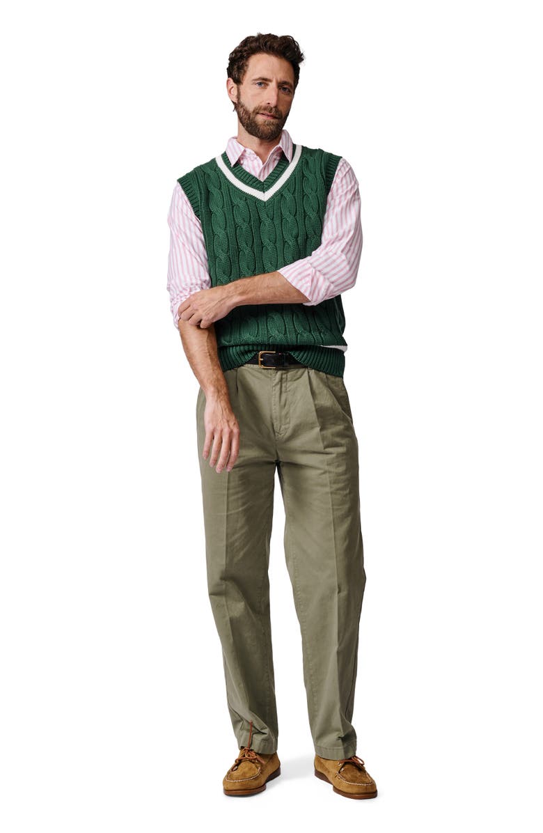 Aubin Everby V-Neck Cricket Slipover Vest, Alternate, color, Green