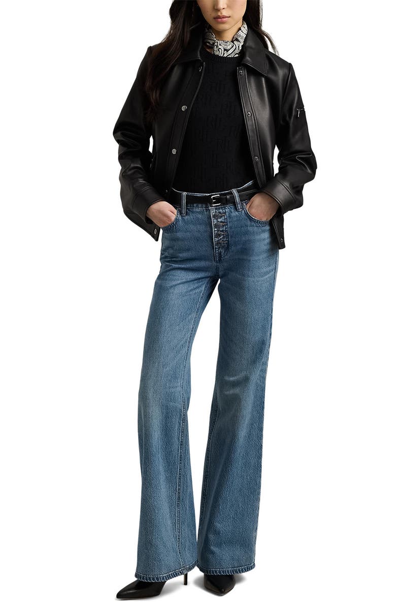 Lauren Ralph Lauren Leather Jacket, Alternate, color, 