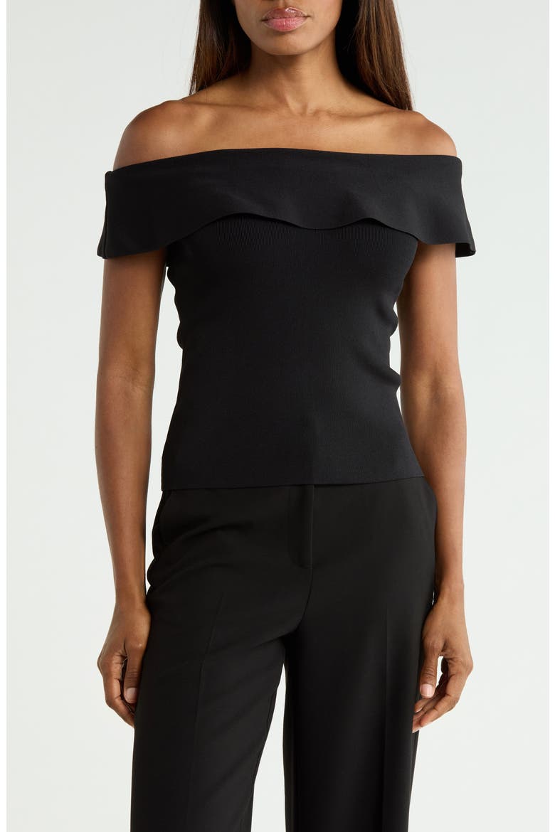Off the Shoulder Top, Main, color, BLACK