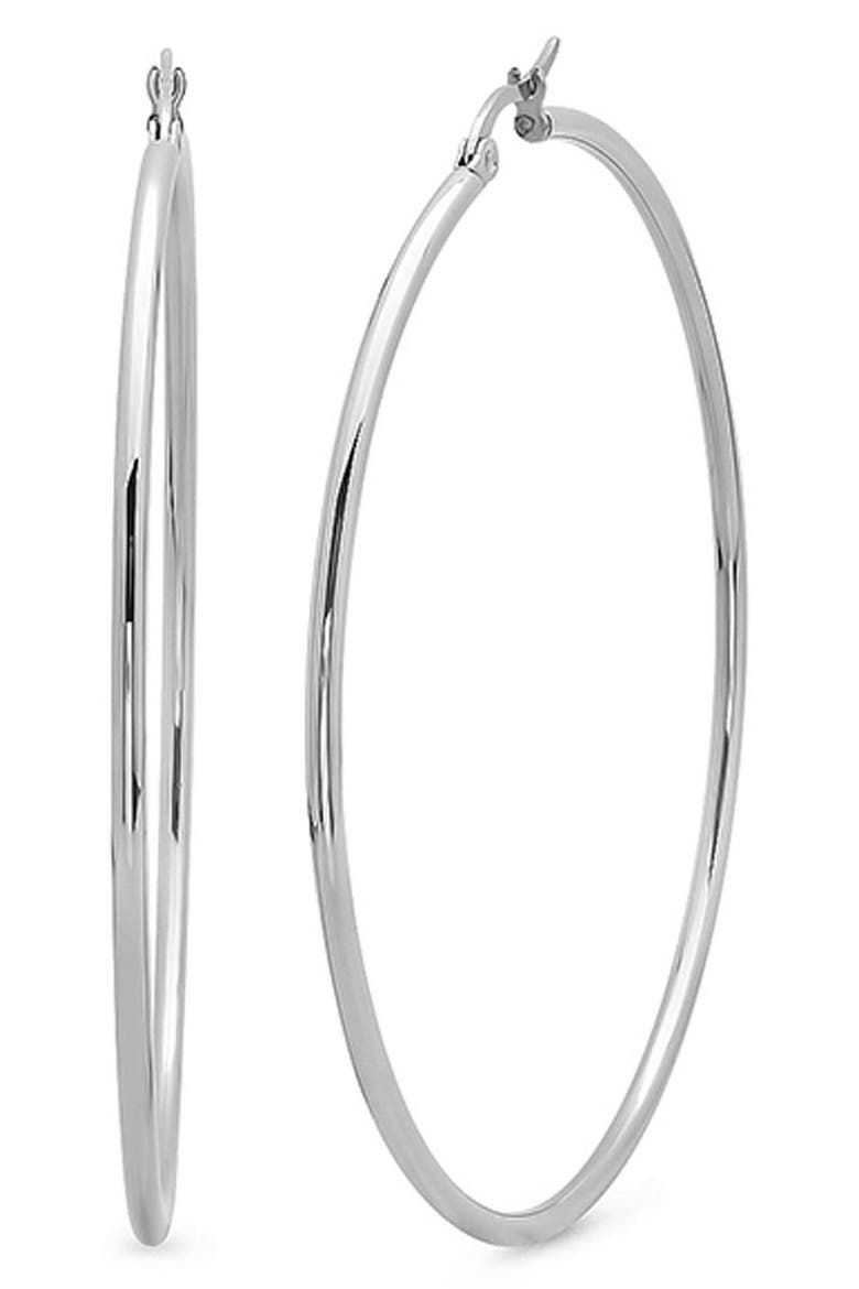 60mm Hoop Earrings, Alternate, color, SILVER