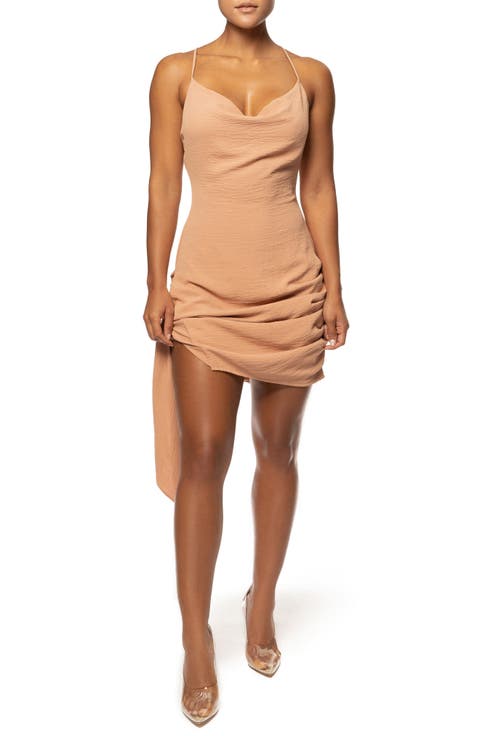 Alea Side Drape Cowl Neck Minidress