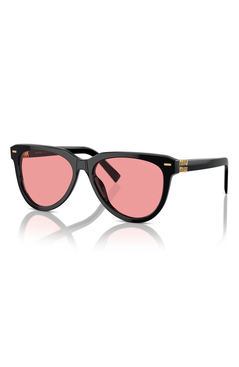 Miu Miu 56mm Phantos Sunglasses, Alternate, color, Black