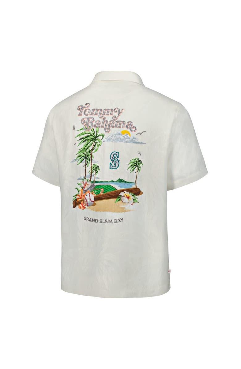 Tommy Bahama Men's Tommy Bahama White Seattle Mariners Grand Slam Bay Camp Button-Up Shirt, Alternate, color, White
