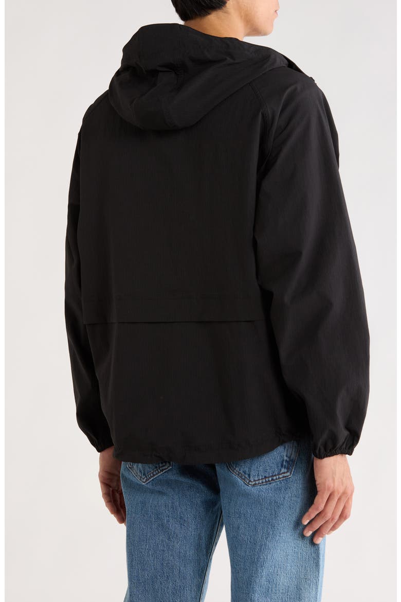 Packable Stretch Nylon Windbreaker, Alternate, color, BLACK