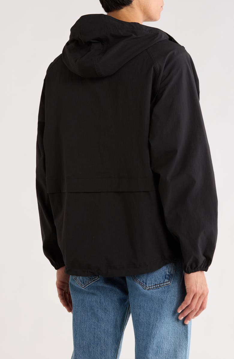 BOILER ROOM Packable Stretch Nylon Windbreaker, Alternate, color, Black