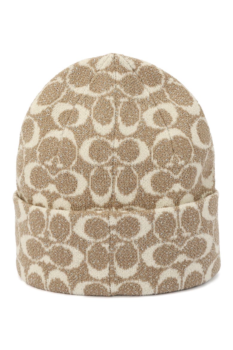 Metallic Signature Knit Beanie, Alternate, color, GREY BIRCH