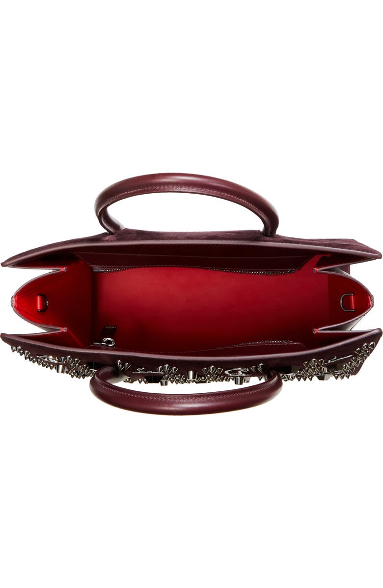 Christian Louboutin Medium Paloma Loubinthesky Studded Leather Tote, Alternate, color, Amara/ Gun Metal