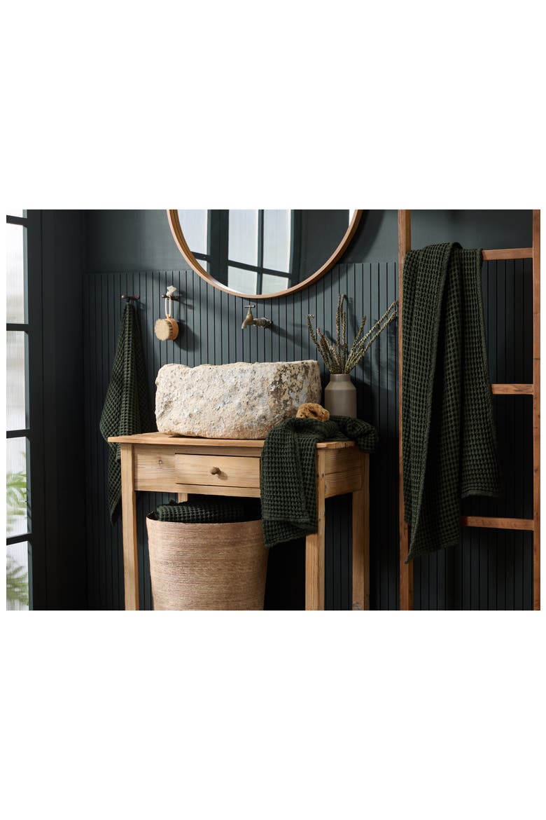 Waffle Towels, Alternate, color, EVERGREEN