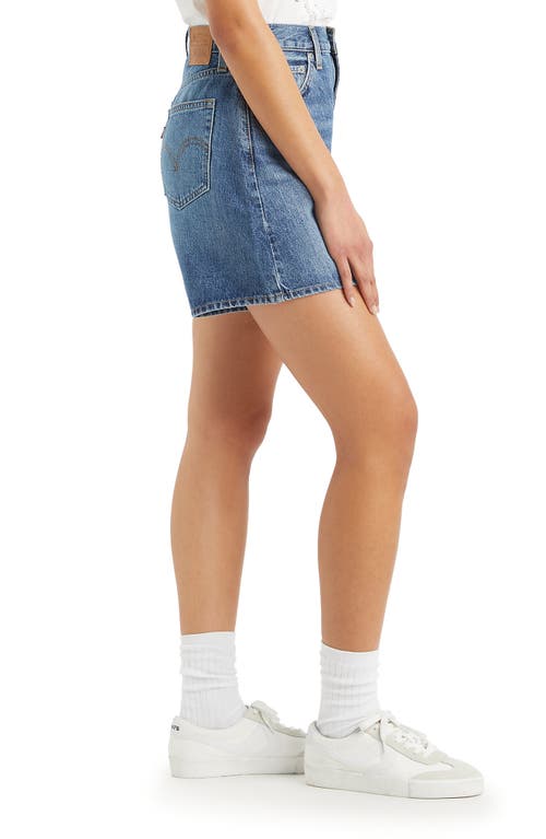 Levi's Baggy High Waist Mid Thigh Denim Shorts In Worn Memory Short