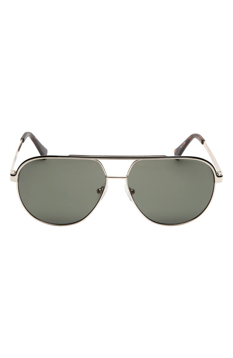 GUESS 60mm Pilot Sunglasses, Main, color, Gold