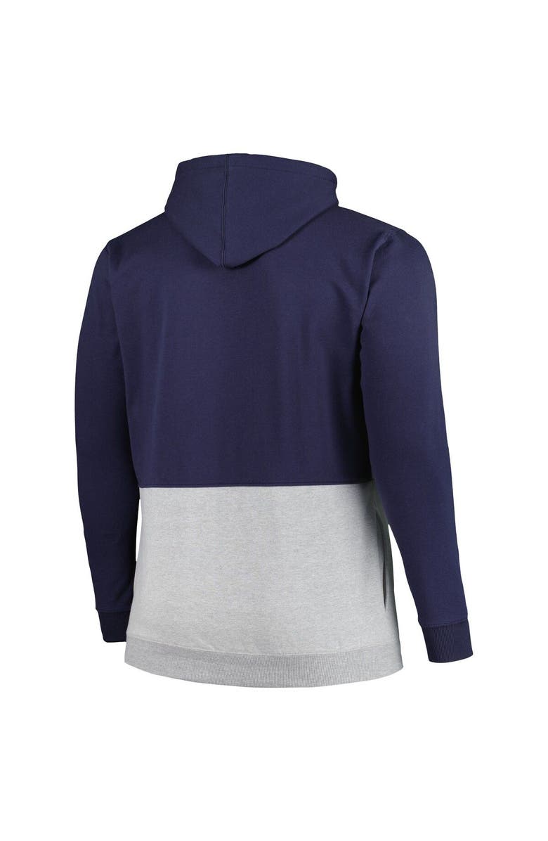 PROFILE Men's Navy/White New York Yankees Big & Tall Fleece Half-Zip Hoodie, Alternate, color, Navy