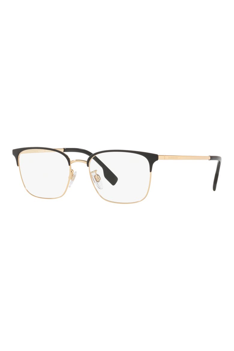 53mm Square Optical Glasses, Alternate, color, MATTE BLACK/ GOLD / DEMO LENS