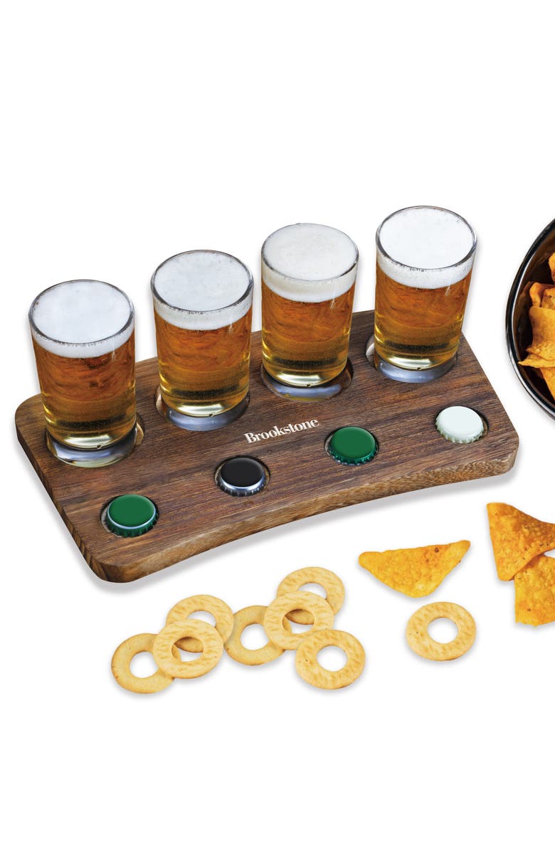 BROOKSTONE Beer Tasting Flight Set, Alternate, color, Brown