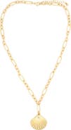 Panacea Cubic Zirconia Shell Pendant Necklace