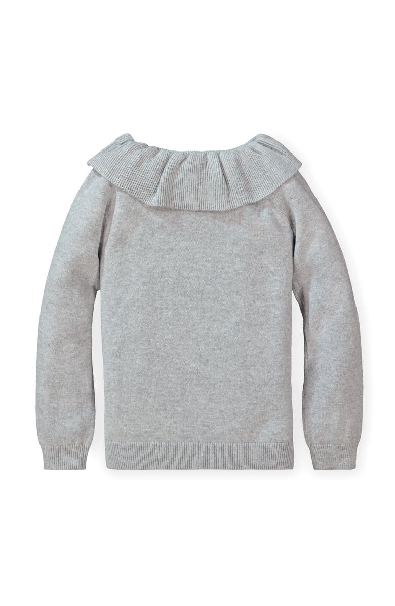 Hope & Henry Baby Girls' Organic Ruffle Collar Sweater, Infant, Alternate, color, Grey Heather