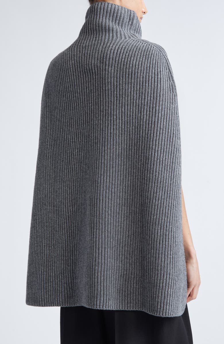 Jil Sander Funnel Neck Wool Rib Cape, Alternate, color, Koala