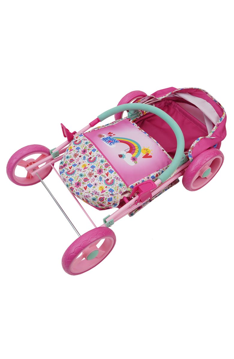 Baby Alive Deluxe Classic Doll Pram Pink & Rainbow Fits Dolls Up To 18", Alternate, color, 