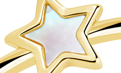 Sterling Forever Bez Mother-of-pearl Star Ring In Gold