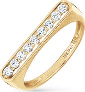 Bony Levy Florentine 18k Gold Diamond Bar Stackable Ring