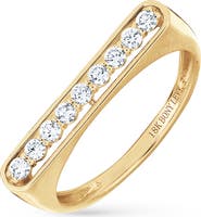 Bony Levy Florentine 18k Gold Diamond Bar Stackable Ring