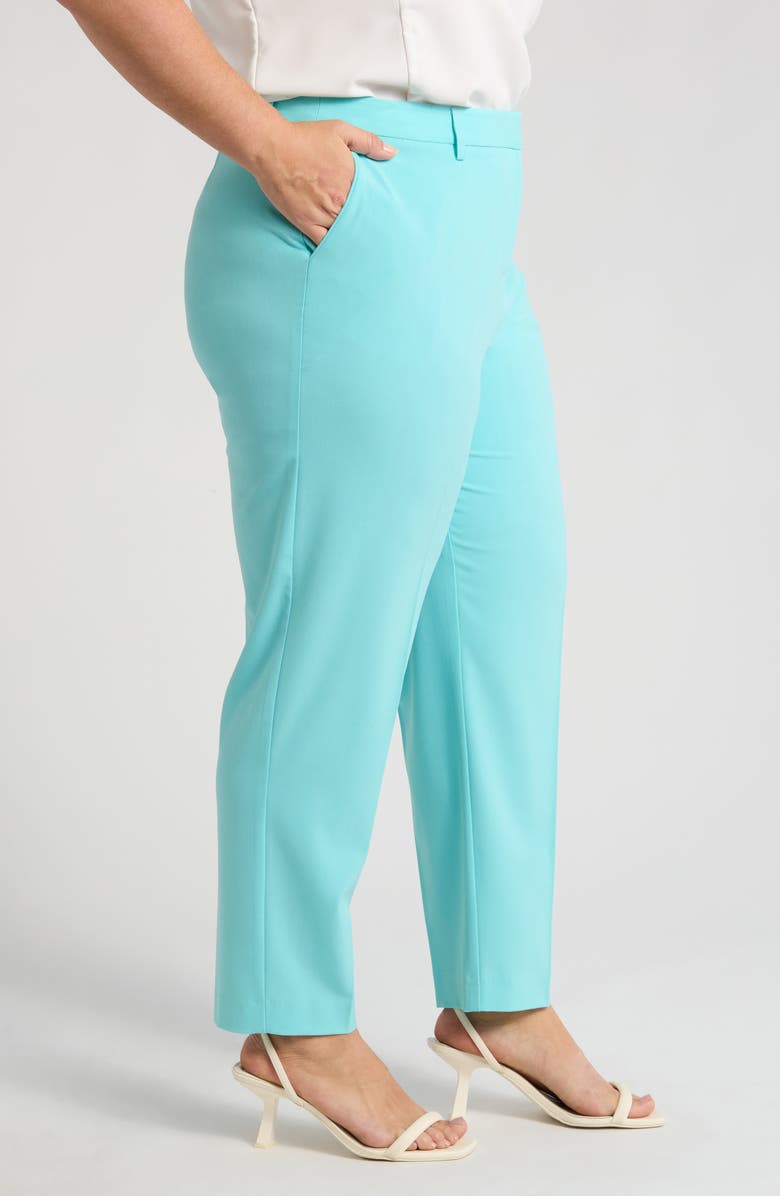 Tahari ASL Classic Straight Leg Pants, Alternate, color, Turquoise