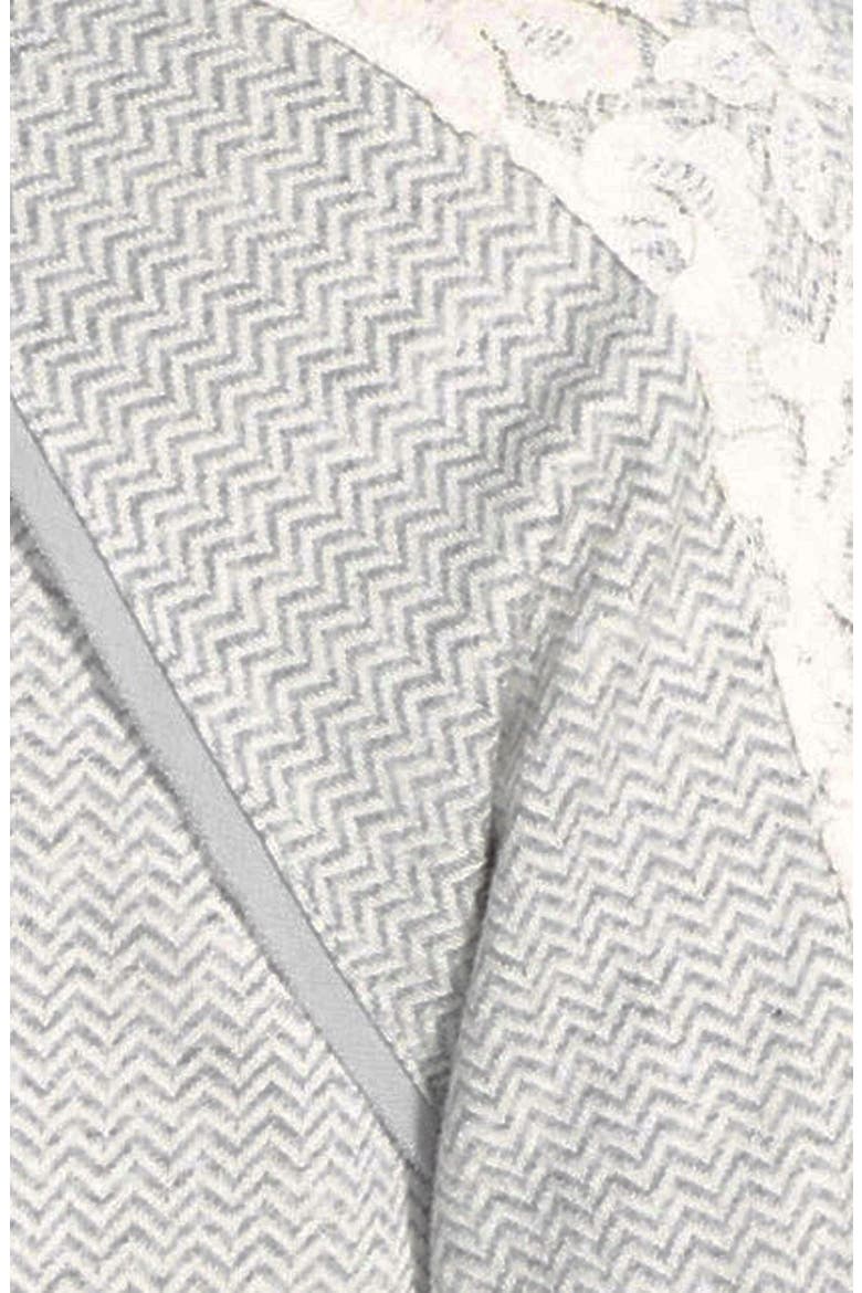 Hinge® Herringbone Print V-Neck Pullover, Alternate, color, GREY HERRING BONE