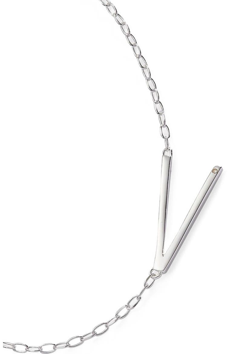 Silver Elongated Initial Pendant Necklace, Alternate, color, Silver - V