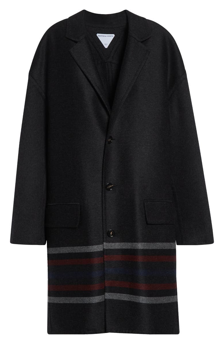 Bottega Veneta Double Face Wool & Cashmere Coat, Alternate, color, 1319 Dark Grey/ Black/ Lava