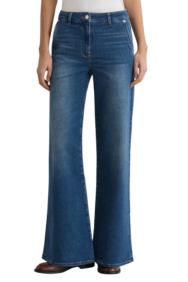 Addie Wide Leg Jeans, Main, color, MID BLUE