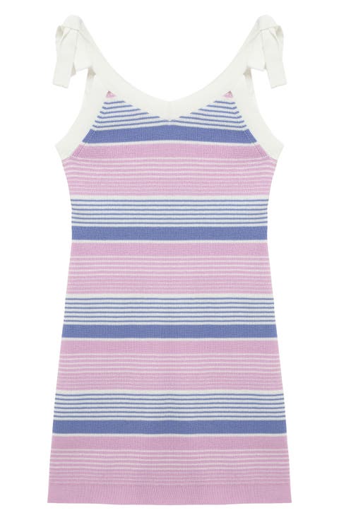 Kids' V-Neck Stripe Knit Dress (Big Kid)