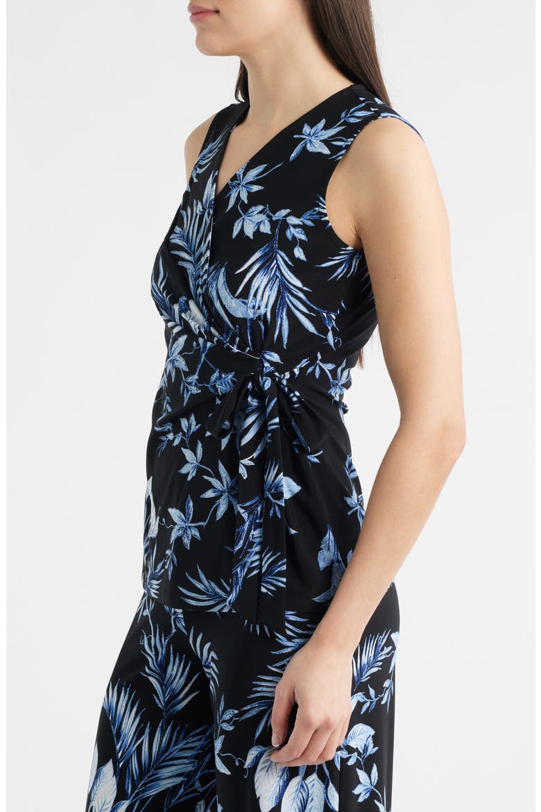 Floral Sleeveless Wrap Top, Alternate, color, ANNE BLACK MULTI