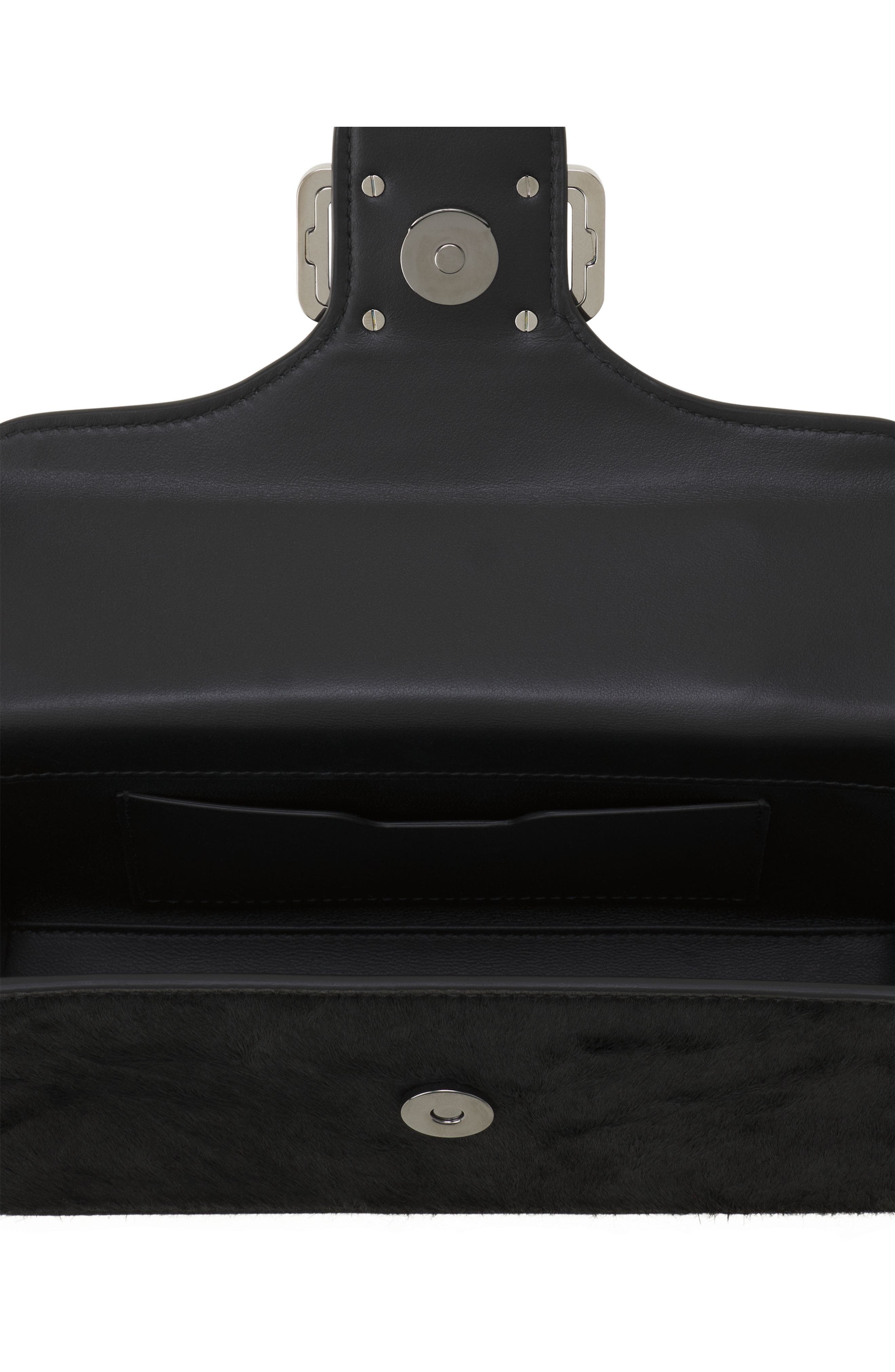 Lanvin Pencil Cat Nano Leather Bag With Pony Effect And Rhinestones, Alternate, color, Black