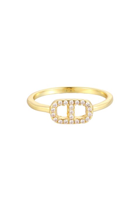 14k Gold Plated Cubic Zirconia Mariner Link Ring